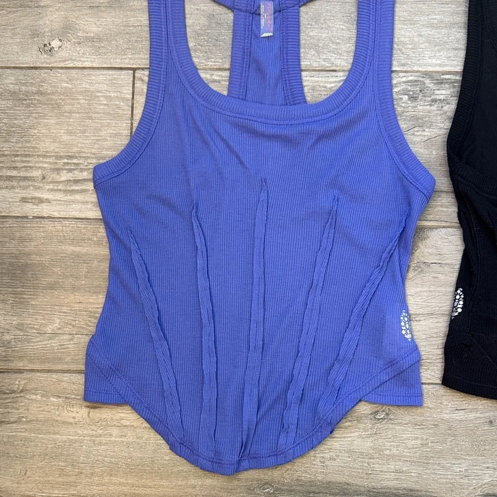Free People Movement Racerback Tank Tops - Purple and Black - Picture 2 of 9